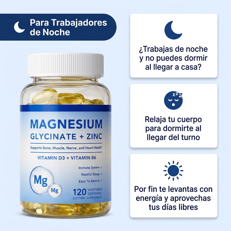 Kelaxo Sleep — Magnesio Glicinato Para Trabajadores de Noche 2